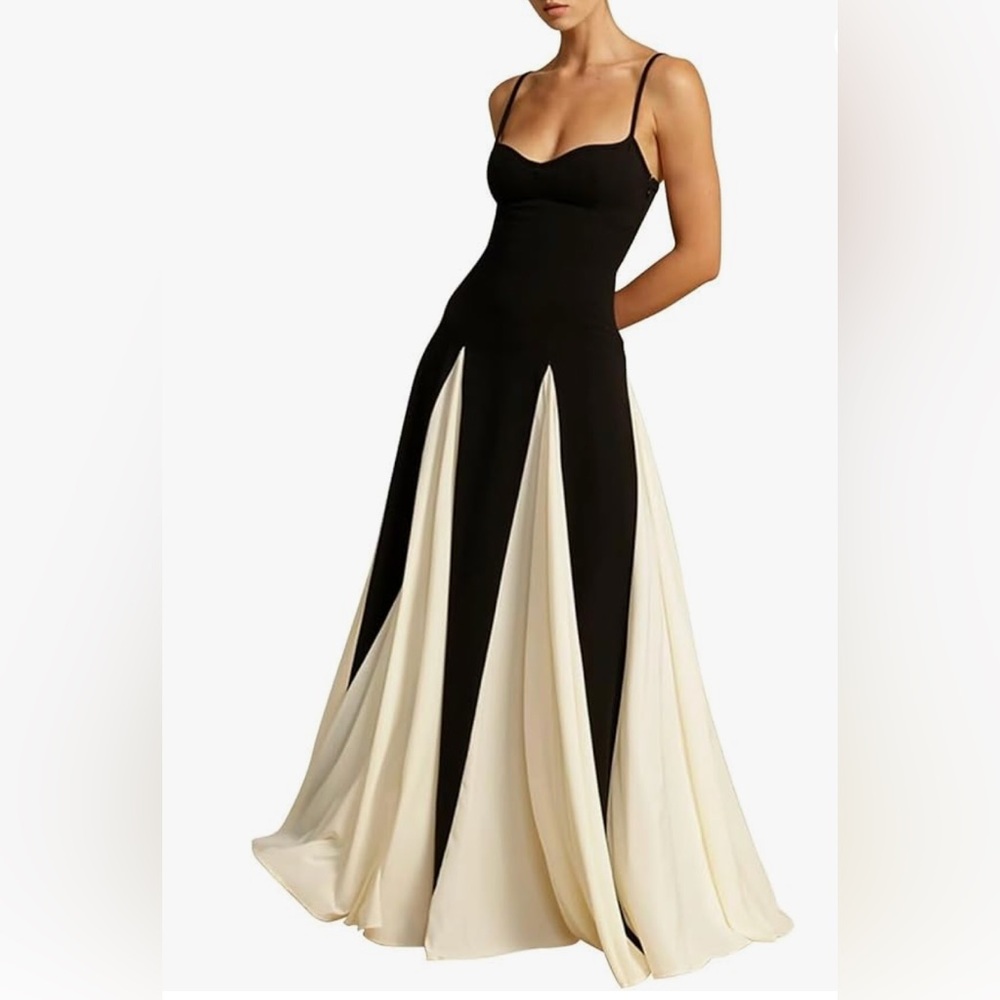 Women’s Strapless Patchwork Long Dress